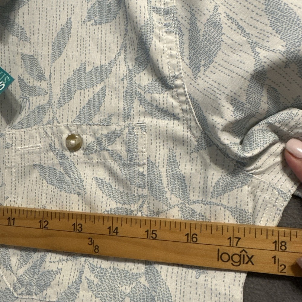 NWOT Orvis Tech Chambray Short Sleeve Work Shirt Women XS White UPF 40 Gardening - Picture 6 of 9